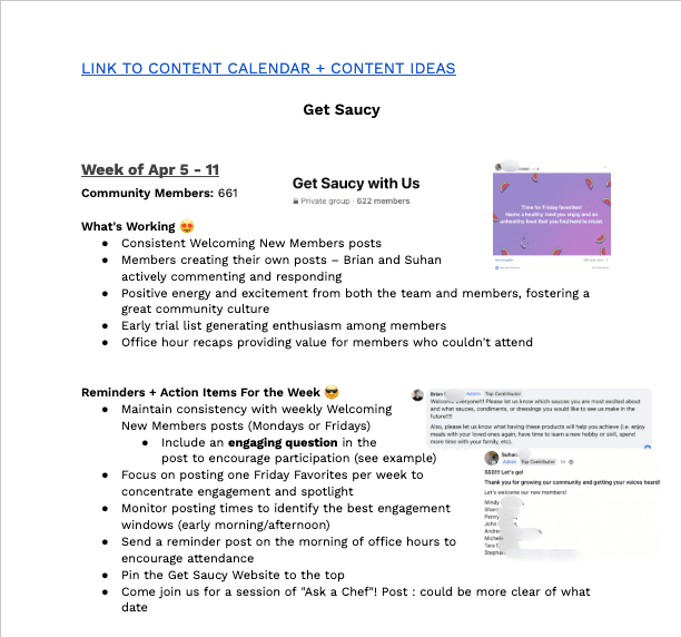 Get Saucy weekly feedback report